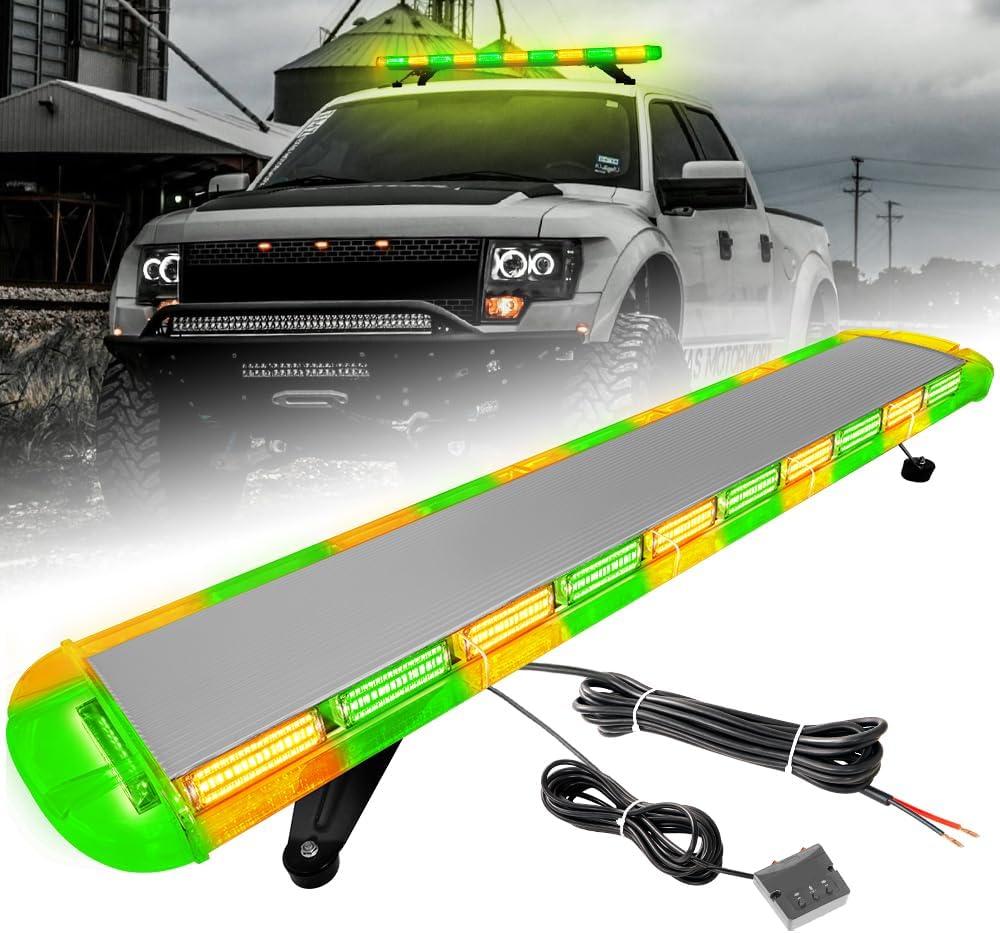 ASPL 46 inch 220 LED Rooftop Low Profile Strobe Light Bar Amber Green