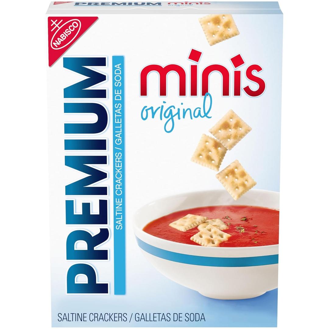 Premium Original Mini Saltine Crackers, Lunch Snacks, 11 oz (EXP 05/23/26)