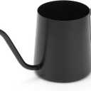 350ml Small Watering Can for Indoor Plants, 12oz Mini Plant Watering Pot with Long Spout and Handle, Black Tiny Stainless Steel Watering-Can for Outdoor Indoor Plants Flower Garden