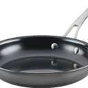 Anolon Everlast N2 Carbon Steel Frying Pan/Skillet with Helper Handle, Compatible with All Cooktops, Metal Utensil Safe, 10 Inch Open Fry Pan - Black