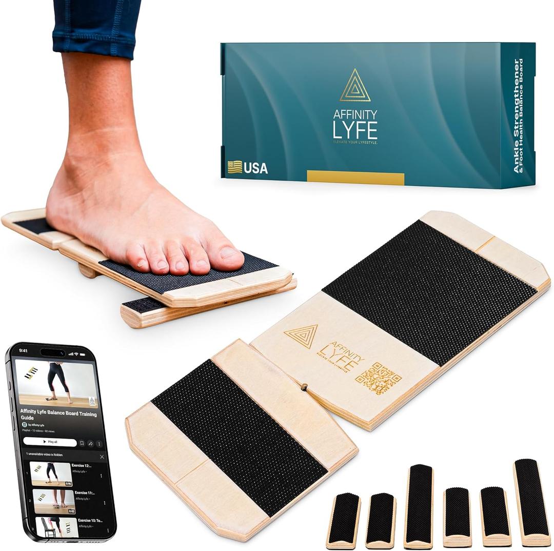 Ankle Strengthener & Balance Trainer, Foot Strengthener for Physical Therapy, Ankle Balance Board with 2 Difficulty Levels, HSA FSA Single-Leg Stability Trainer, Mobility Board for Injury Recovery