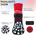 BINGPET 6PCS Dog Socks to Prevent Licking Paws with Grippers for Hardwood Floors Anti Slip, Winter Pet Shoes Booties, Extra-Thick Grip Dog Boots & Paw Protectors for Small Medium Large Senior Dogs, L