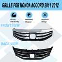 Front Bumper Grille For Honda Accord 4Door Sedan 2011 2012 Chrome Black Grill HO1200203