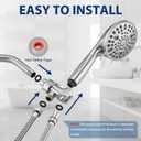 High Pressure 10 Setting Handheld Shower Head, 5" Detachable Showerhead Spray Built-in Power Wash to Clean Tub, Tile & Pets, 79" Extra Long Stainless Steel Hose, Adjustable Bracket - Chrome