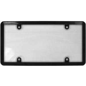 Custom Accessories 90060 Clear Custom Combos License Plate Cover and Frame with Black Plastic Frame