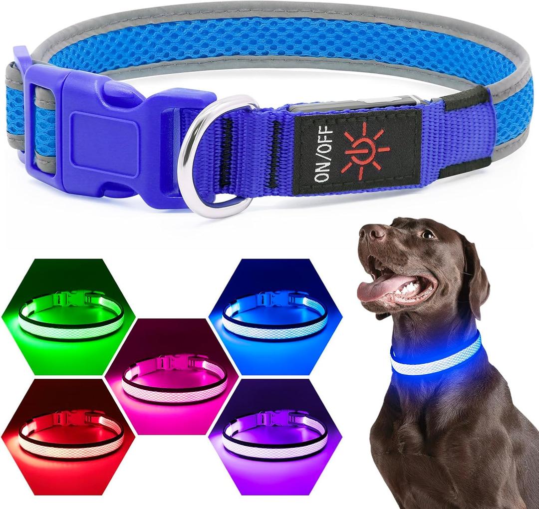 Flashseen LED Dog Collar, Light Up Dog Collar USB Rechargeable, Brightest Dog Lights for Night Walking, Adjustable Dog Collar Light for Dog Safety(Medium, Royal Blue) Flashseen LED Dog Collar, Light Up Dog Collar USB Rechargeable, Brightest Dog Lights for Night Walking, Adjustable Dog Collar Light for Dog Safety(Medium, Royal Blue)
