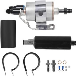 Inline Fuel Pump 255LPH GSL392 & Fuel Pressure Regulator/Filter Kit 58PSI Replacement For GSL392-400-939, GSL392400939, 400-939, WIX 33737 High Pressure External Pump 6AN Fittings
