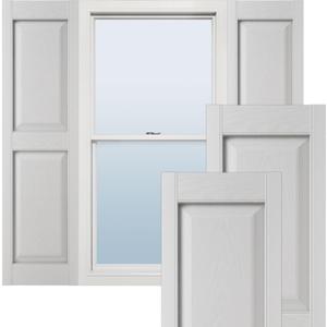 Ekena Millwork Lifetime Vinyl LP2S14X05100WH Standard Two Equal Panel Vinyls, Raised Panel Vinyl Shutters, w/Installation Shutter-Lok's & Matching Screws (Per Pair), 14 3/4"W x 51"H, White