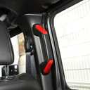Voodonala for Jeep JL A&B Pillar Grab Handles Trim Cover for 2018-2023+ Jeep Wrangler Accessories JL JLU Gladiator JT 4XE Interior Accessories, ABS Red 8pcs