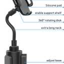 Phone Holders for Your Car, Cup Holder Phone Mount, Universal Adjustable Gooseneck Cup Holder Cradle Car Mount for iPhone 17/16/15/14/13/12/11/Pro Max/X/Xs/XsMax/8/8Plus,Samsung,Huawei,LG, Sony(Black)