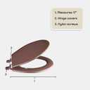 Standard Wood Toilet Seat, Chocolate - 17 Inch - Fits All Standard Size Fixtures - Easy to Install Fantasia by Achim Home Decor