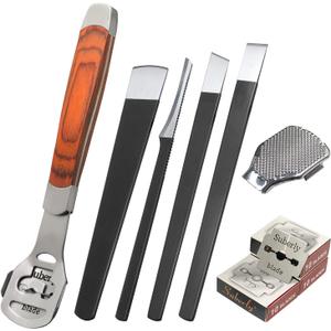 36 Pcs Callus Shaver for Feet Set, Foot Callus Shaver, (1 Stainless Foot File &1 Foot File Heads & 4 Pedicure Knife & 30 Replacement Slices Blades)