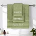 Hahafelt 3 Pcs Decorative Bathroom Towel Set 100% Cotton 1 Bath 1 Hand and Wash Cloth Farmhouse Large Size 500 GSM Highly Absorbent Towel for Gym Hand Drying Shower Supply(Sage Green)