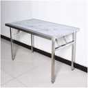 Stainless Steel Folding Table Portable Dining Table Top Adjustable Feet Outdoor Camping Metal Table No Installation Easy to Clean Suitable for Camping Picnic Barbecue(60x40x55cm/23.6x15.7x21.7")