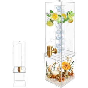2 Gallon Large Drink Dispenser, Drink Dispenser with Acrylic Stand, Drink Dispensers for Parties with Ice Core, Beverage Dispenser with Airtight Valve for Water, Punch, Juice