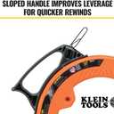 Klein Tools 56331 50-Foot Electrical Fish Tape, Steel Wire Puller with Double Loop Tip, Optimized Housing and Handle, 1/8-Inch