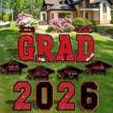 14 PCS 2026 Graduation Decorations, Large Congrats Grad 2026 Yard Signs with Stakes, Class of 2026 Glitter Plastic Congratulations Graduate Grad Lawn Yard Signs for College School Grad Party