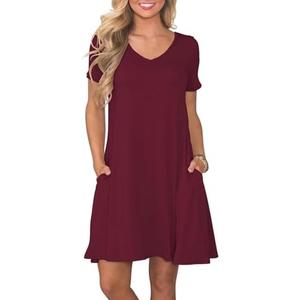 lionstill Women's Casual T Shirt Dress Summer Short Sleeve Swing Dresses with Pockets, 2XL