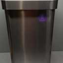 simplehuman 45 Liter / 12 Gallon Rectangular Hands-Free Kitchen Step Trash Can with Soft-Close Lid, Brushed Stainless Steel