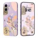 LEECG for iPhone 17 Air Case, Liquid Silicone with Floral Pattern Design