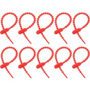 uxcell 20Pcs 4" Silicone Cable Ties, Reusable Zip Ties Strips Twist Tie, Cable Cord Wraps Management Organizer for Home Office Kitchen Food Bag, Red