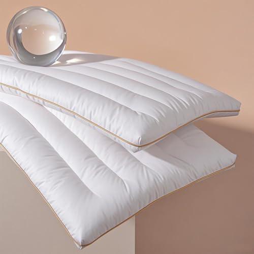 Ultra Thin Flat Pillow for Sleeping, Thin Pillow for Back Sleeper, Supportive Stomach Sleeping Pillow, Slim Bed Pillow,Machine Washable - Standard Size 18x26 Inches (Approx. 46x66 cm) - 1 Piece, White