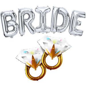 KatchOn Giant Bride Balloons - 40 Inch Silver for Bachelorette Party & Bridal Shower Decorations