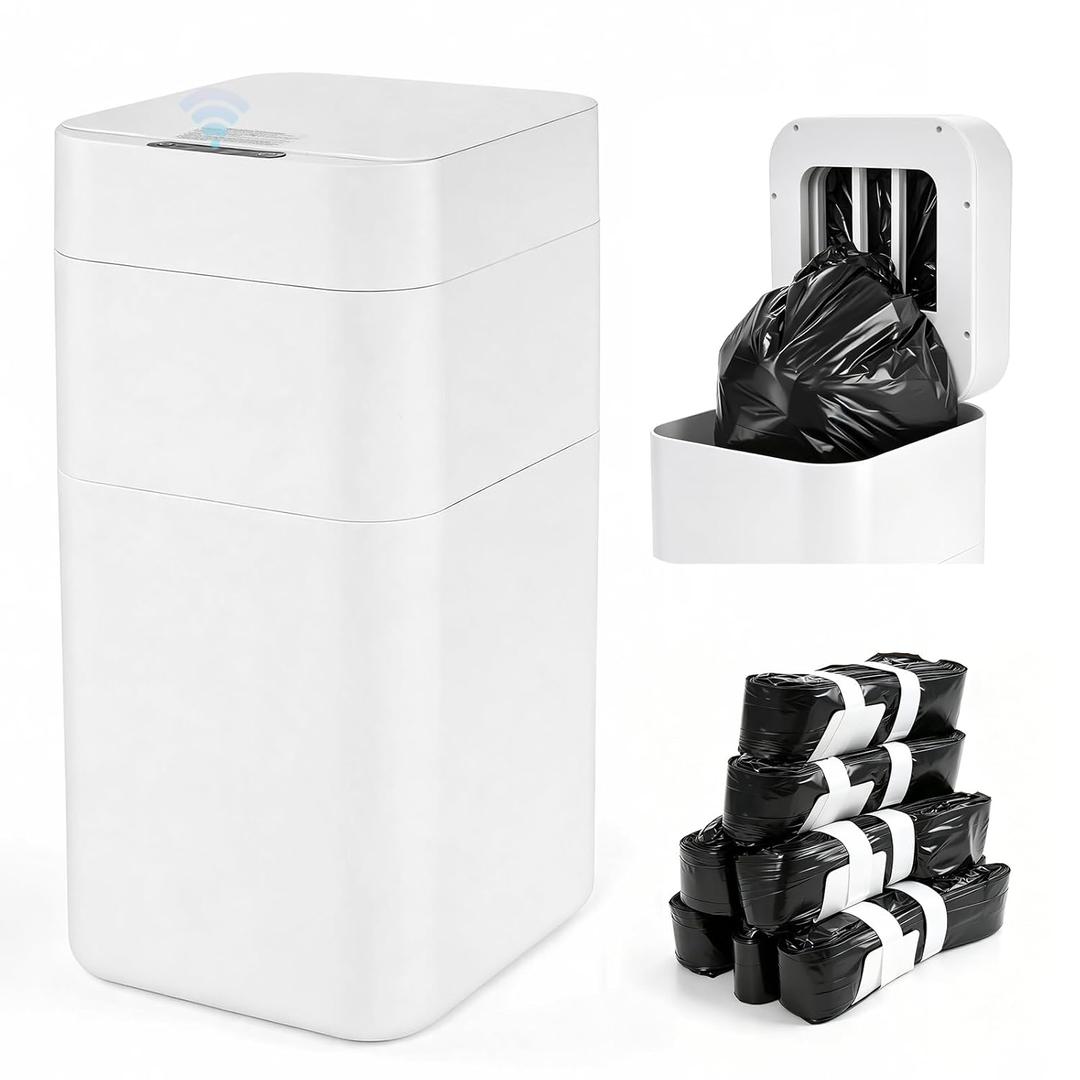 Dyna-Living Automatic Trash Can, 8 Gallon Self Sealing & Self-Changing Touchless Garbage Can Motion Sensor Trash Can, Smart Trash Bin with Automatic Lid for Kitchen Bathroom Office