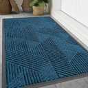 Smiry Front Door Mat Outside Entrance, Low Profile Rubber Doormat, 47x32
Irregular Triangle, Mixed Blue, Sturdy Heavy Duty Mat Trap Dirt and Moisture, Easy Clean for Indoor Outdoor Entry