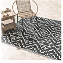 Fab Habitat Outdoor Rug - Waterproof, Fade Resistant, Crease-Free - Premium Recycled Plastic - Tribal Boho Neutral - Patio, Deck, Porch, Balcony, Laundry Room - Kilimanjaro - Black - 4 x 6 ft