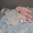 Packitcute Teens Lolita Princess Party Dress Japanese Sweet Bow Ruffle Hem High Waist A-line Sleeveless Cute Dresses Costume (Blue)