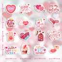 Holographic Heart Stickers, Red Pink Heart Vinyl, Kids Cards Scrapbooking Decor, Valentines Gifts Party Favors, Waterproof Romantic Stickers
