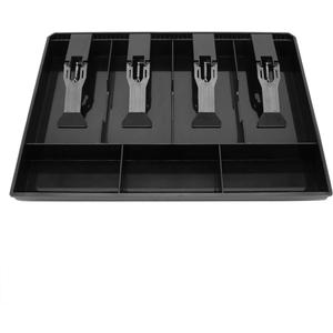 Cash Register Drawer Insert Tray with 4 Bill/3 Coin Compartments for Money Storage, Black