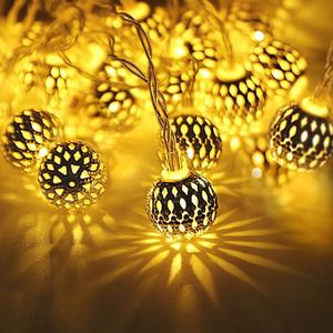 LED Globe String Lights, 20 Ft 40 Balls(0.98in) Moroccan Party Christmas Hanging Lights Battery Powered Fairy Lights for Indoor, Bedroom, Party, Birthday, Christmas Tree Decor Batteries Not Included