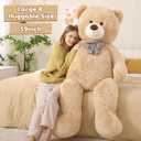 Toys Studio 5ft Giant Teddy Bear Large Stuffed Bear for Kids, 59 inch Plush Bear Stuffed Animal Lifesize Bear for Baby Shower Decoration Christmas Valentine's Day for Girlfriend, Cream