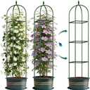 Garden Trellis for Climbing Plants, Tomato Cage, Rose, Flowers, Grape, Pea, Cucumber Trellis, Rustproof Plastic Coated Metal Plant Support for Potted Plants Indoor Outdoor - 2PC Plant Trellis