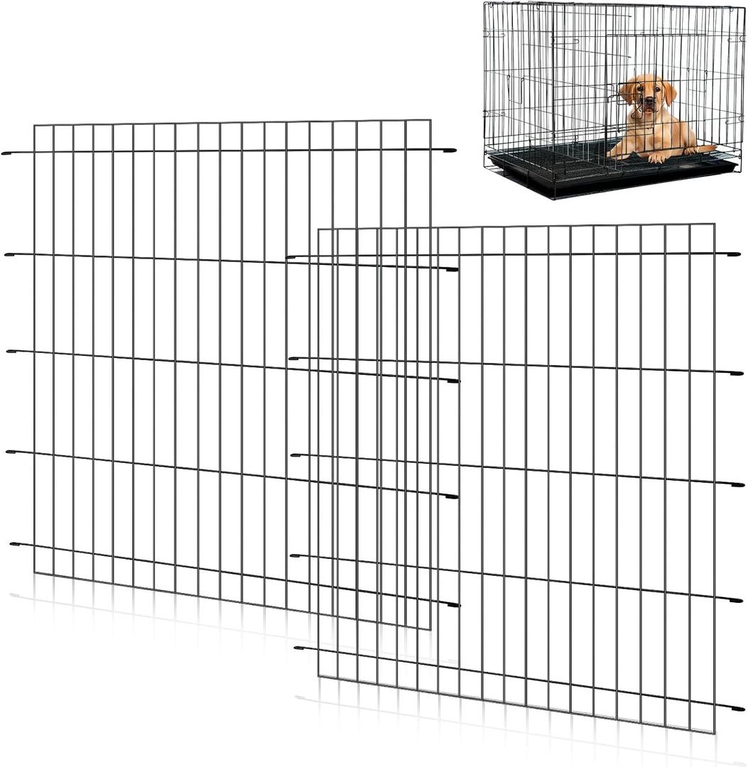 Tandefio 2 Pack Dog Crate Divider Panel for 48 Inch Crates - Adjustable Metal Pet Kennel Divider for Large, Medium & Small Dogs | Easy Installation & Secure Design (28 x 29.1 Inches)