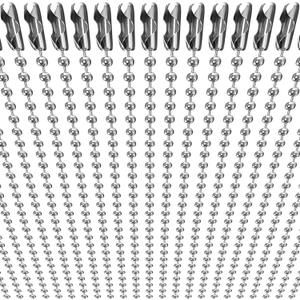 50-Pack Dog Tag Chain Ball Chain Necklace Bulk, Beaded Necklace Chains for Jewelry Making DIY Crafts, Military Blank Dog Tag Necklace for Men, Silver Nickel Plated Metal 24" Long 2.4mm Ball Bead Chain