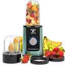 Moss & Stone MiniSmoothie Blender, Compact Personal Blender with Additional Cups Bullet Shape For Frozen Drinks, To-Go Portable Cups with Lids, Juice & Smoothie Maker (Green)