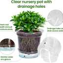 MIXC 18 Packs 6.5/5/4 Inch Self Watering Pots for Indoor Plants - Clear Nursery Plant Pots with Drainage, Deep Visible Reservoir - Flower Planter Outdoor with Wicking Rope