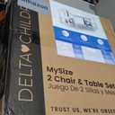 Delta Children MySize Kids Wood Table and Chair Set (2 Chairs Included) - Ideal for Arts & Crafts, Snack Time, & More - Greenguard Gold Certified, Bianca White, 3 Piece Set