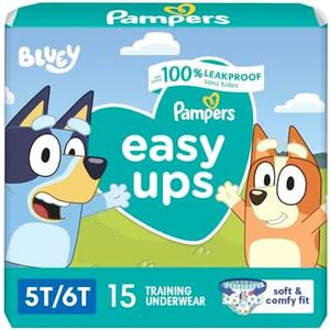 Pampers Training Pants - Easy Ups Boys & Girls Bluey - Size 5T-6T, 15 Count, Children's Potty Underwear (Packaging May Vary)