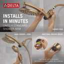 Delta 6-Setting PivotPro 3-in-1 Combination Shower Head with ProClean Spray, Matte Black Round Shower Head Rainfall with Handheld Spray, 1.75 GPM, Matte Black 75649BL