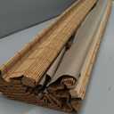 LazBlinds Cordless Blackout Bamboo Roman Shades, Room Darkening Blinds for Interior Windows, Thermal Insulated Roll Up Bamboo Blinds for Home & Patio, 35" W x 64" H, Papara Carbon