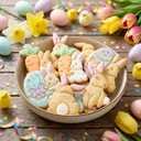 4pcs Large Easter Bunny Cookie Cutters, Easy-Press 3D Rabbit Molds, Raised Cookie Stamps for Holiday Baking, DIY Crafts & Decorating Fun (Bunny)