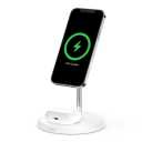 Belkin BoostCharge Pro MagSafe 2-in-1 - Wireless charging stand + AC power adapter - 15 Watt - Fast Charge - white - for Apple AirPods; AirPods Pro; iPhone 12, 12 mini, 12 Pro, 12 Pro Max