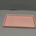 10 x 5 Ceramic Bathroom Tray for Countertop, Decorative Vanity Tray for Dresser Tops, Small Rectangular Trays for Perfume, Candle, Jewelry, Cosmetics (Pink)