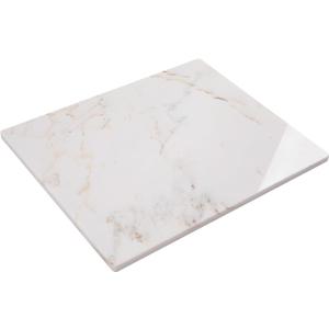 Lovdeco Luxury White Marble Pastry Board, Pastry Board For Kitchen, Large Calacatta Gold Marble Slab Gift With Non-Slip Feets, 16x20 Inch, 1 Piece
