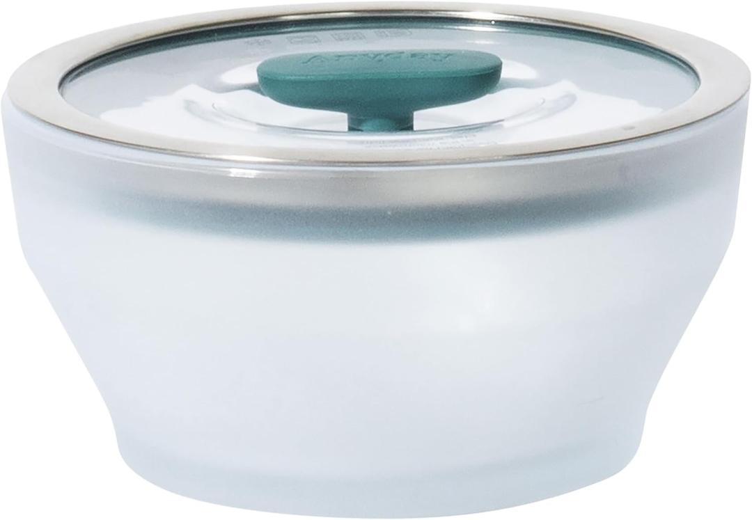 Anyday 4-Cup Microwave Cookware & Glass Container with Glass Lid, Plastic-Free Deep Food Storage | Stackable Airtight Steamer with Vented Lid for Microwave-Safe Reheating, Steaming Vegetables & Rice