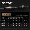 SEASIR Stream Fishing Rod, Ultralight Spinning Rod Travel Bait Casting Rod, 2 Piece, Fuji A O Ring Guide, Solid Wood Handle, 40T Carbon Fiber, Compact Fishing Pole for Saltwater Freshwater Trout Bass (S662-L-F)